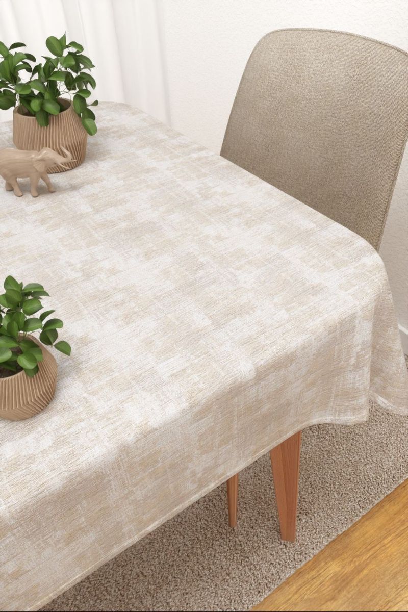 Tischdecke eckig in beige