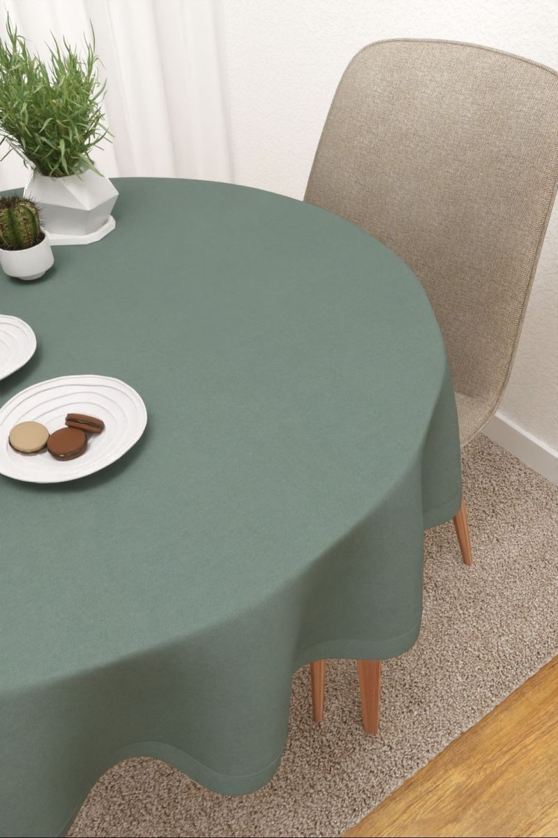 Tischdecke rund in Grn