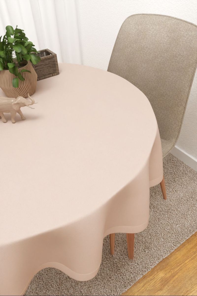 Tischdecke rund in Rosa