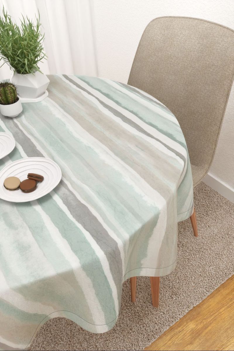 Tischdecke rund in grn