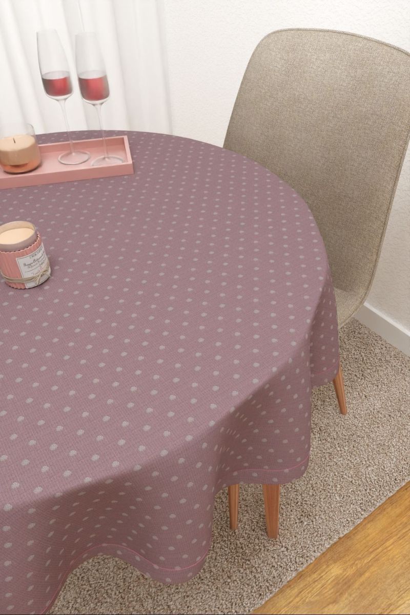 Tischdecke rund in rosa