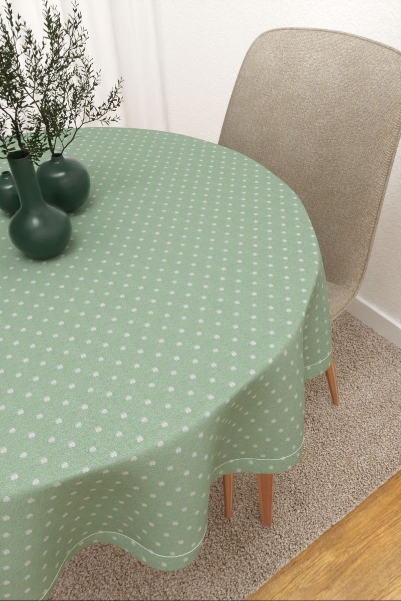 Tischdecke rund in grn