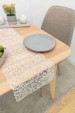 rohweiß Vorschau Riona #1W Plauener Spitze® - Tischläufer in Grau rohweiß