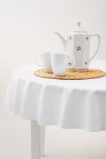 weiß Vorschau Klassik #2M von Lysel - Ovale Tischdecke weiß