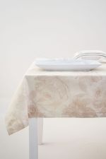 rosé-beige Vorschau Blumig #2M von Lysel - Damasttischdecke rosé-beige