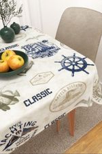 Vorschau Lida #3J von Lysel - Tischdecke eckig in blaugrau dunkelblau