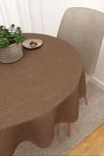Vorschau Balancan  #3J von Lysel - Tischdecke rund in braunbeige rotgrau