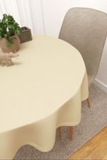 Vorschau Eliane #3J von Lysel - Tischdecke rund in rehbraun beige