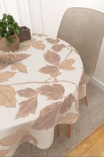 Vorschau Majana #3J von Lysel - Tischdecke rund in orangebraun graubeige
