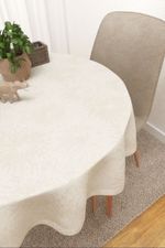 Vorschau Rosedal #3J von Lysel - Tischdecke rund in beige creme