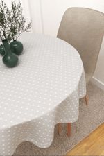 Vorschau Santana #3J von Lysel - Tischdecke rund in beige hellgrau