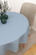 Vorschau Santana #3J von Lysel - Tischdecke rund in beige himmelblau