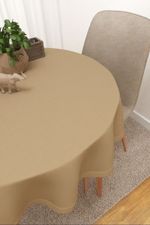Vorschau Scuro #3J von Lysel - Tischdecke rund in apricot graubraun