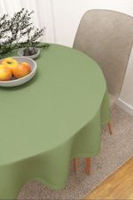 Vorschau Scuro #3J von Lysel - Tischdecke rund in apricot olivgrn
