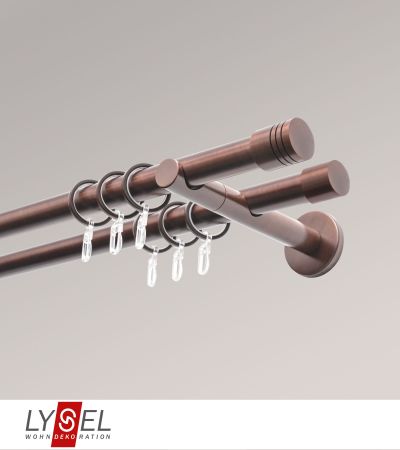 Lysel - SET Opal 160cm Doppel-Kombiträger offen 2-Lauf mit Endstücke Zylinder in Bronze