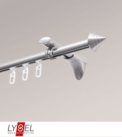 Lysel - SET Topaz Innenlauf 200cm Universalträger mit Endstücke Kegel in Edelstahl-Optik