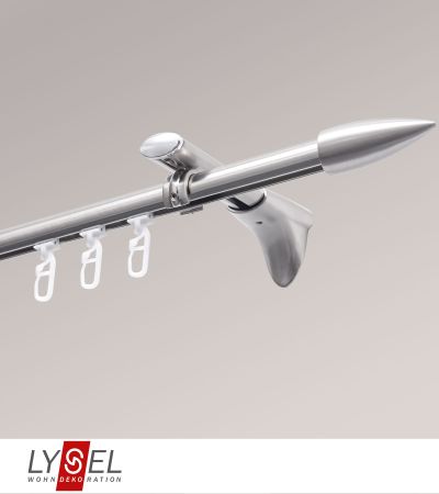 Lysel - SET Topaz Innenlauf 200cm Universalträger mit Endstücke Patrone in Edelstahl-Optik