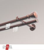 bronze Vorschau Lysel - SET Opal Innenlauf 160cm 2 Lauf Doppel-Kombiträger offen mit Endstücke Konus in Weiß #1W bronze