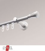 edelstahl-optik Vorschau Lysel - SET Opal Innenlauf 200cm Träger offen mit Endstücke Konus in Weiß #1W edelstahl-optik