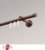 Vorschau Lysel - SET Opal Innenlauf 200cm Trger offen mit Endstcke Kappe in Edelstahl-Optik #1W bronze