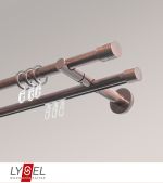 Vorschau Lysel - SET Opal Mix 160cm 2 Lauf Doppel-Kombitrger offen mit Endstcke Zylinder in Wei #1W bronze