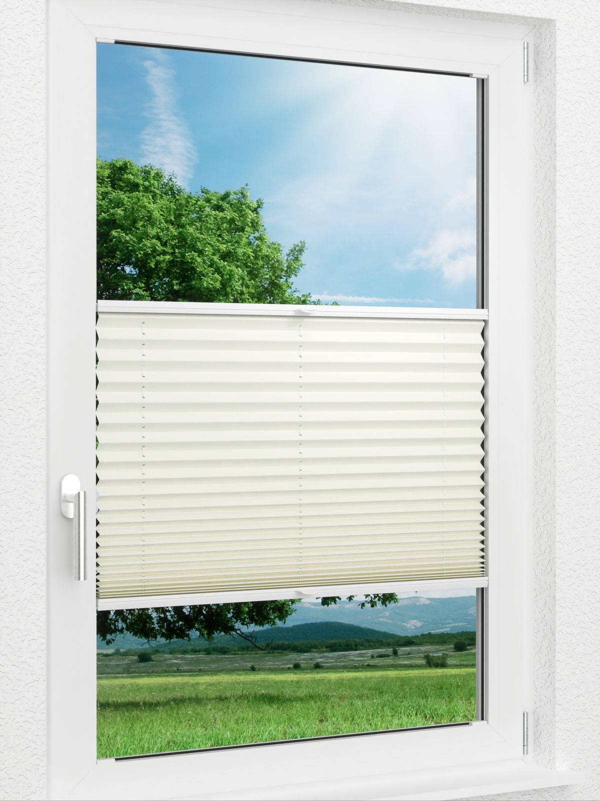 Detailansicht LYSEL HOME Plissee 140B Elva Krepp Pearl