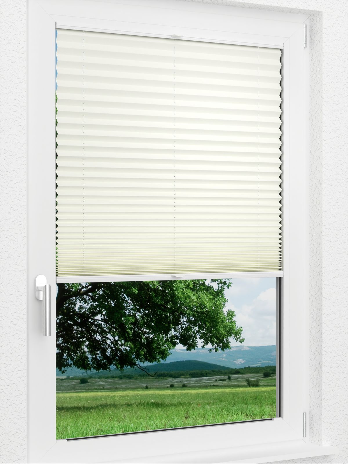 Detailansicht LYSEL HOME Plissee 140B Elva Krepp Pearl